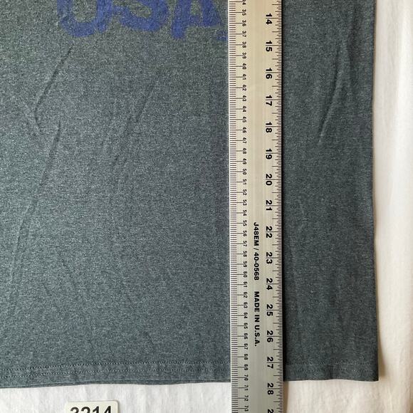 Men’s Short Sleeve T-shirt size L, Gray, American Flag USA - Picture 4 of 7